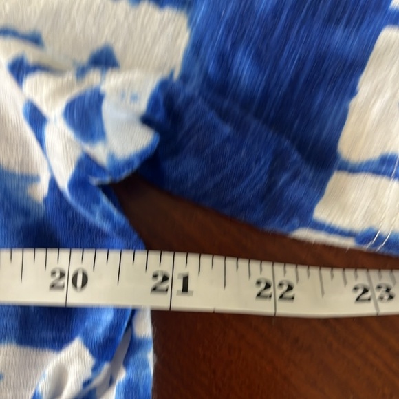 ALIA Tie Dye T-shirt Blue Short Sleeve with Lace Up XL - Picture 6 of 7